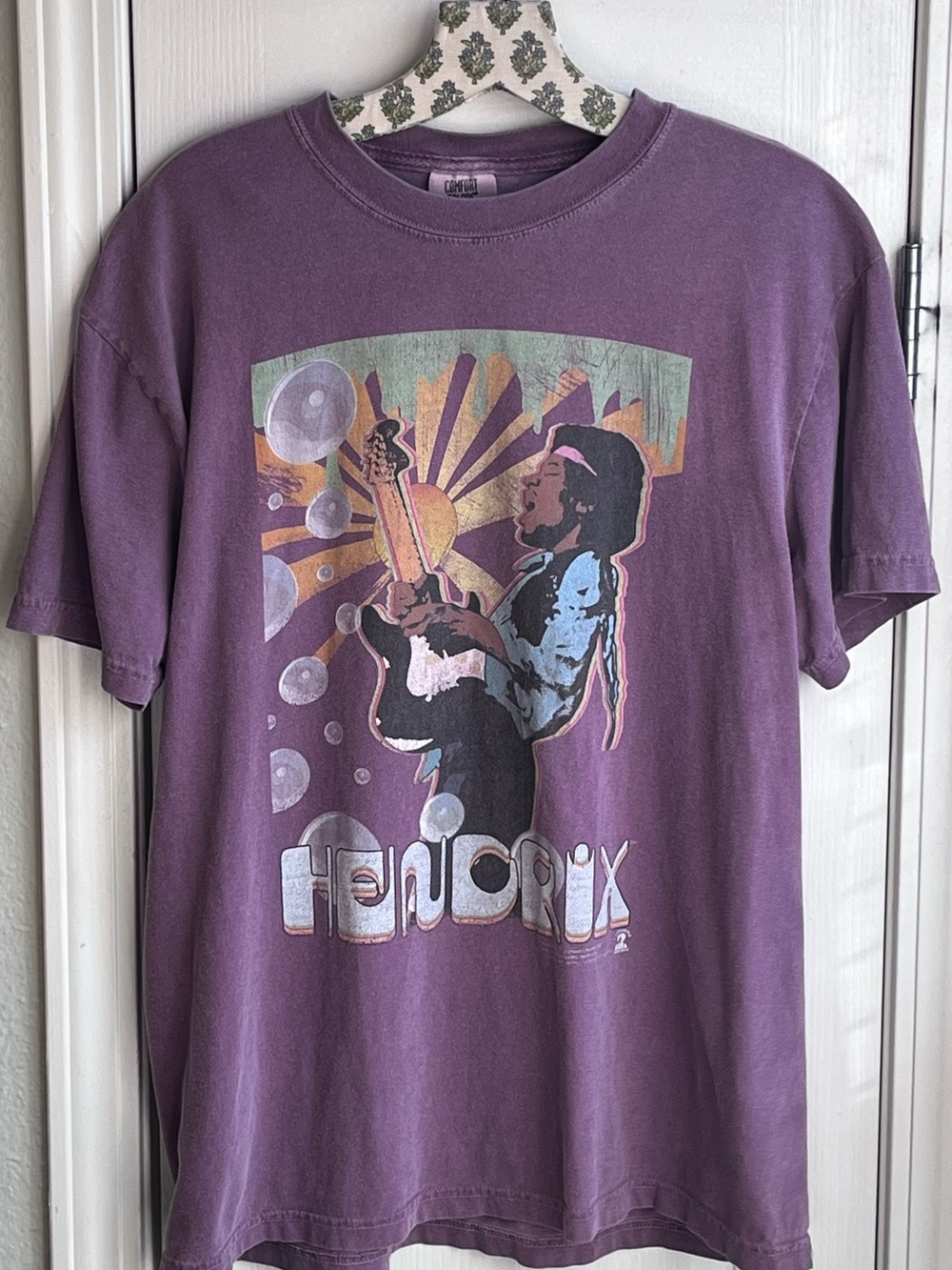 Official Jimi Hendrix “Bubbles” Graphic Tee Comfort Colors Purple Size Large